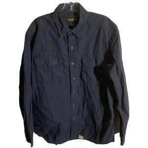 Eddie Bauer Mens Size M Long Sleeve Authentic Outdoor Outfitter Shirt Blue Plaid